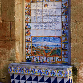 Historic Tile Mosaic Sitges Spain Church Print Esglesia de Sant Bartomeu i Santa Tecla Mediterranean by Travel Essayist
