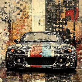 Honda S2000 Abstract Car Art Jigsaw Puzzle by Destiney Sullivan