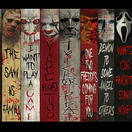 Horror Movie Characters The Saw Pennywise Ghostface Jason Voorhees Michael Myers Freddy Canvas Poster by Julien