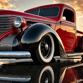 Hot Rod Pickup at Sunset by David Manlove