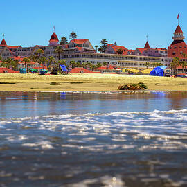 Hotel del Coronado viewed from the beach in San Diego, California by Miroslav Liska