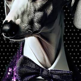 Hound in a Purple Sequined Tux by David Manlove