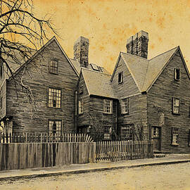 House of the Seven Gables in Salem, Massachusetts, in the 1910s - old photo blended on old paper by Nicko Prints