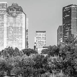 Houston Skyline at Night Black and White Panorama Photo by Paul Velgos