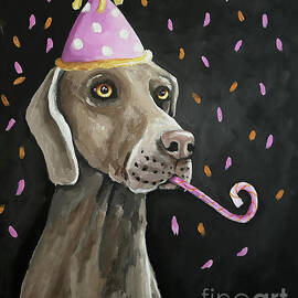 Hunter the Weimaraner by Lucia Stewart