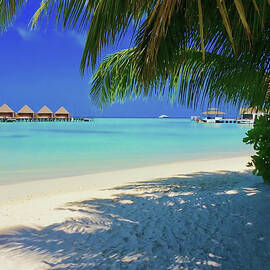 Huts on  Kooddoo Island Maldives by Waterdancer