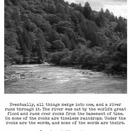 I Am Haunted by Waters Norman Maclean River Quote Print with Black and White Landscape by Georgia Clare