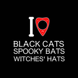 I Love Black Cat Spooky Bats Witches Hats by Flippin Sweet Gear