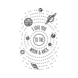 I Love You To The Moon And Back Space Lover Gift Planetary System Fan Astronomy Fanatic by Jeff Creation