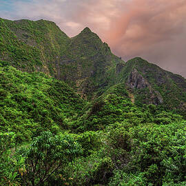 Iao Valley Mountains and Sunset - Maui, Hawaii by Abbie Matthews