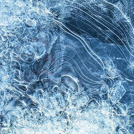 Ice Patterns and textures in frozen lake by Neale And Judith Clark