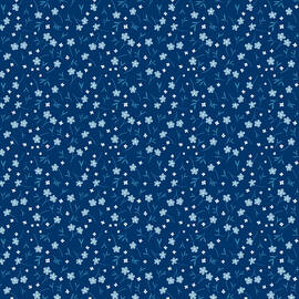 Icy Blue Wildflower Pattern by Snow Iris Studio