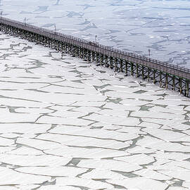 Icy Raritan Bay Keansburg Pier by Susan Candelario
