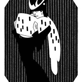 Illustrations by Julius Klinger - Lady with hat and fur neck wrap by Julius Klinger