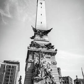 Indianapolis Indiana Soldiers and Sailors Monument Black and Whi by Paul Velgos