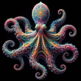 Infinite Depths - An Intricate Fractal Octopus by Bill and Linda Tiepelman