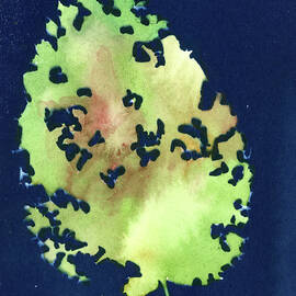 Insect Trails on Muscadine Leaf by Elizabeth Reich