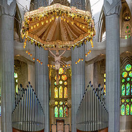 Interior of Sagrada Familia Basilica by Shirley Mitchell