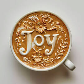 intricate_coffee_art_as_the_word_joy_2 by Andre Petrov
