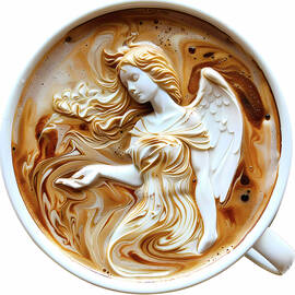 Intricate_coffee_art_as_white_angel_3 by Andre Petrov