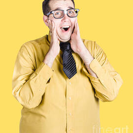 Isolated excited businessman by Jorgo Photography