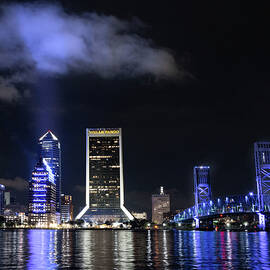 Jacksonville Florida Nightlight Cityscape by Rebecca Herranen