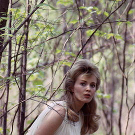 Jean Seberg Forest Candid Ethereal White Gown by Silver Screen