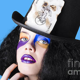 Jester with joker card on hat by Jorgo Photography