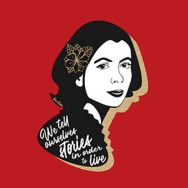 Joan Didion Graphic Quote II - Red by Ink Well