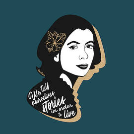 Joan Didion Graphic Quote II - Teal by Ink Well