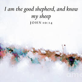 John 10 14 Bible Verse Wall Art, I Am The Good Shepherd by Mark Lawrence