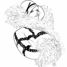 Julie Andrews in Feather Boa for Star by Al Hirschfeld