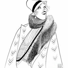 Julie Andrews in Fur From Star by Al Hirschfeld