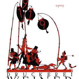 Julius Klinger posters - Weiner Druckerei, Austrian press company advertisement  by Julius Klinger