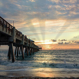 Juno Pier Sunrise - Heavens Door by Laura Fasulo