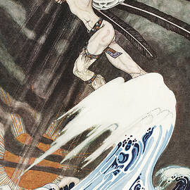 Kay Nielsen illustrations - East of the Sun and West of the Moon - The North Wind over the sea by Kay Nielsen
