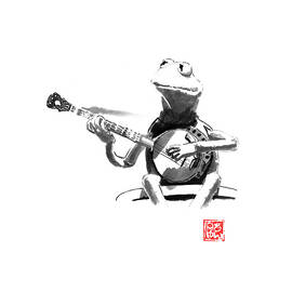 kermitt the frog and banjo by Pechane Sumie