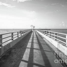 Key West Florida Pier Black and White by Paul Velgos