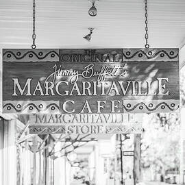 Key West Margaritaville Sign Black and White by Paul Velgos