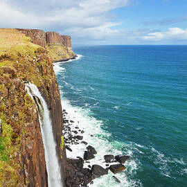 Kilt rock waterfall, Isle of Skye, Scotland, UK by Neale And Judith Clark
