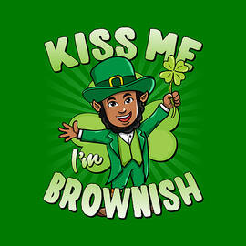 Kiss Me Im Brownish Black Leprechaun St Patricks Day by Flippin Sweet Gear