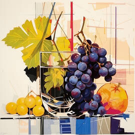 Kitchen Decor -  Still Life with Red Grapes by Lourry Legarde