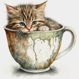Kitten in a teacup by Land of Dreams