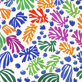 La perruche et la sirene - The Parakeet and the Mermaid - Cut-out collage by Henri Matisse by Henri E B Matisse