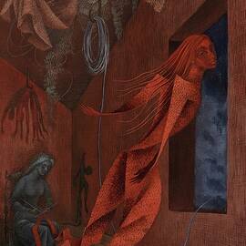 La Tejedora Roja - The Red Weaver by Remedios Varo by Remedios Varo