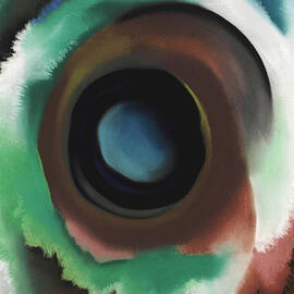 Lake George in the woods - abstract modernist landscape  by Georgia O'Keeffe by Georgia O'Keeffe