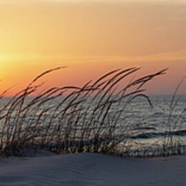 Lake Michigan Sunset Panorama - Large by Mary Lee Dereske