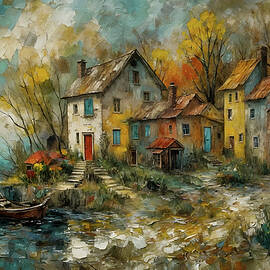 Lakeside Cottages and Boats by Deb Beausoleil