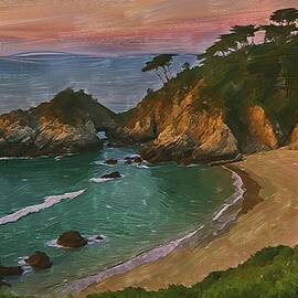 Landscape painting of a peaceful coastal paradise by Nature Oil Painting