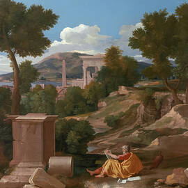 Landscape with Saint John on Patmos by Nicolas Poussin by The Luxury Art Collection